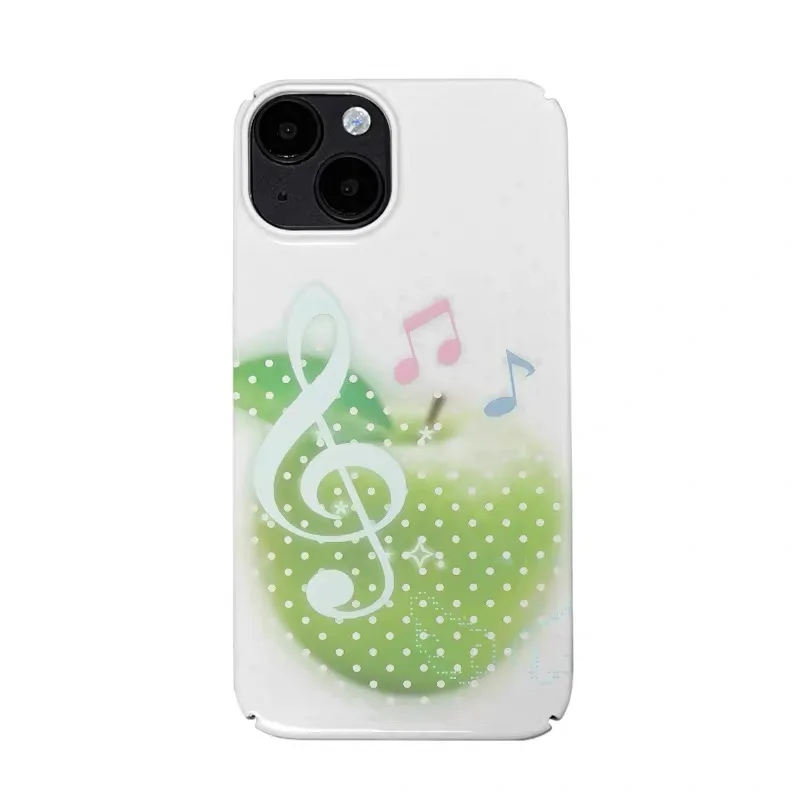 

Ins Korean Green Apple Music Art Case for IPHONE 17 16 ProMax 15 14 Plus 13 12 MINI 11 PRO 16Plus XR XS MAX Acrylic Phone Cover
