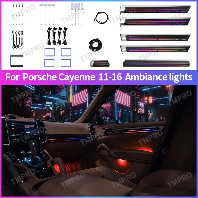 Applicable for 2011-2016 Porsche Cayenne Ambient Lights Automotive Interior Decoration64 Colors LED Safety assistance systems