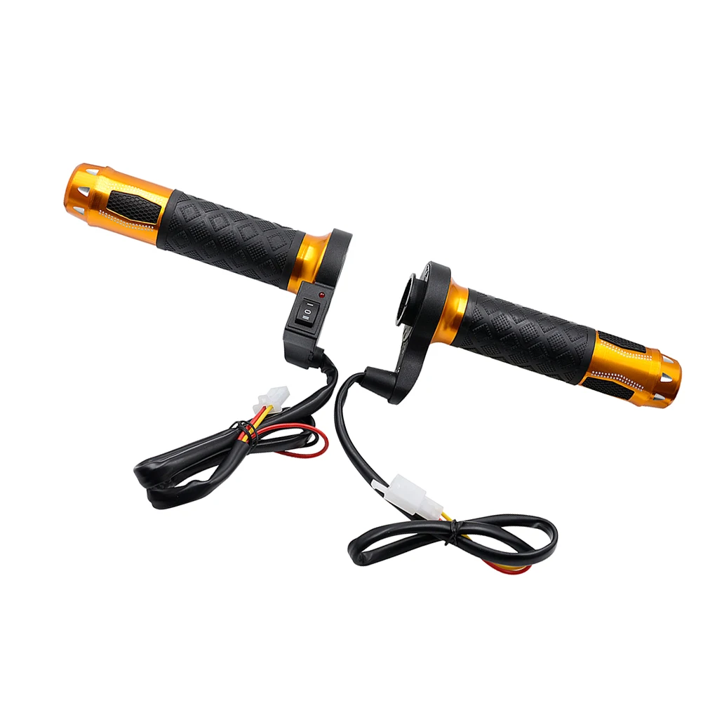 

1 Pair 12V Motorcycle Electric Handlebar Heated Grips Adjustable 50-70°C 22Mm 7/8Inch Waterproof Universal For Motorbike Winter