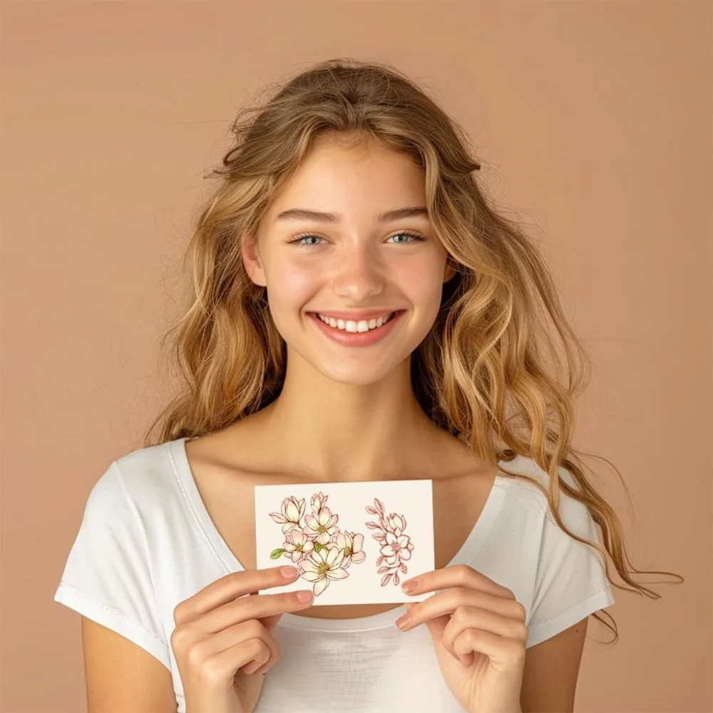 1pc Magnolia Flower Clear Stamps Plants Transparent Silicone Stamps for Crafting Card Album Decoration Embossed Paper Crafts