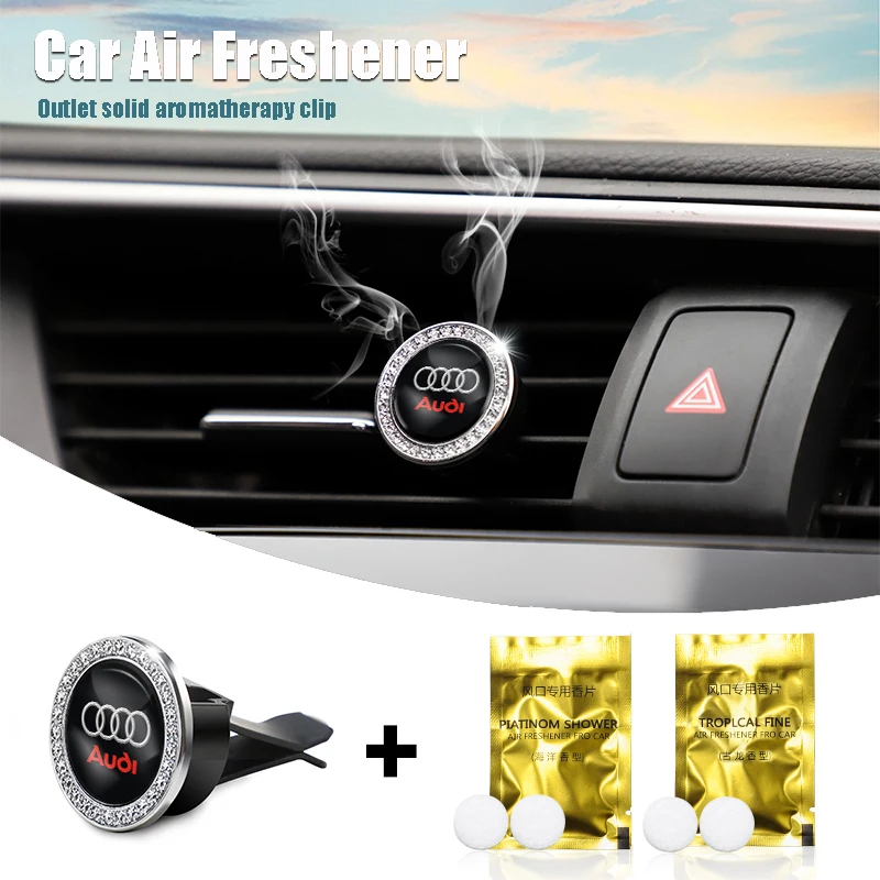 Car Freshener Solid Perfume Air Conditioner Vent Mount Clip For Audi Sline A3 A1 A4 B8 B7 A6 C7 A5 A7 A8 B9 B6 C6 Q2 Q3 Q5 Q7 Q8