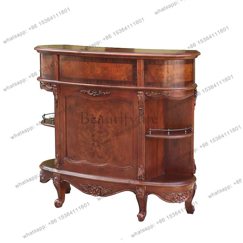 

American entrance bar partition retro home solid wood bar chair complete AE258 *