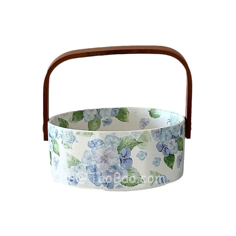 

LTT retro fruit basket snacks placed dried fruit plate ceramic portable fruit basket