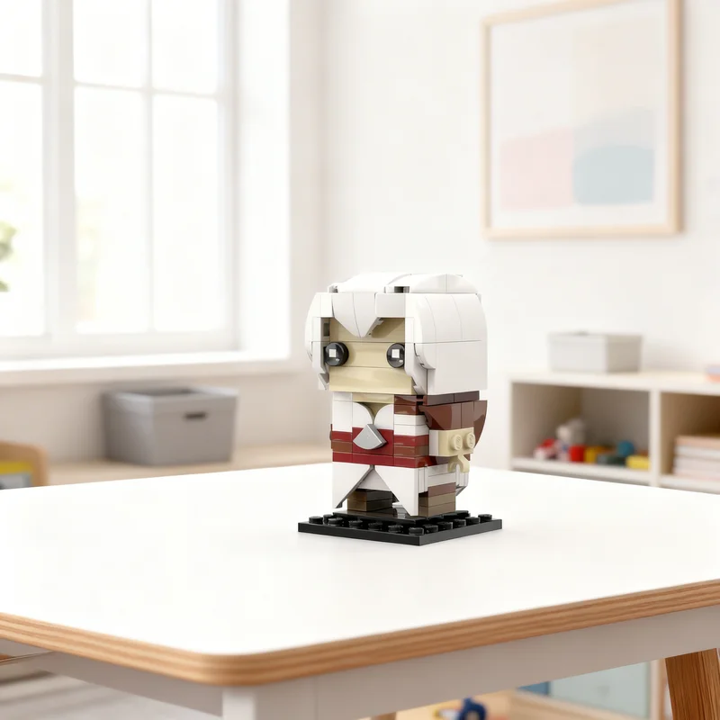 131pcs MOC Assassin Creed Ezio Brickheadz Diy Building Blocks Pack Model Assembly Collectible Challenge Desk Toy Gift For Fans