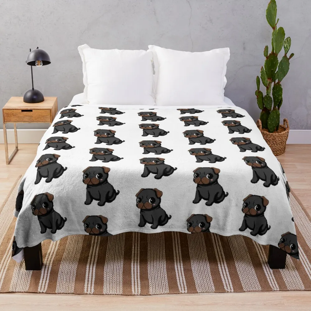 

Pug Pixel Perfection: Adorable 8-bit Canine Art Throw Blanket blankets and throws Luxury Thicken Kid'S Loose Blankets