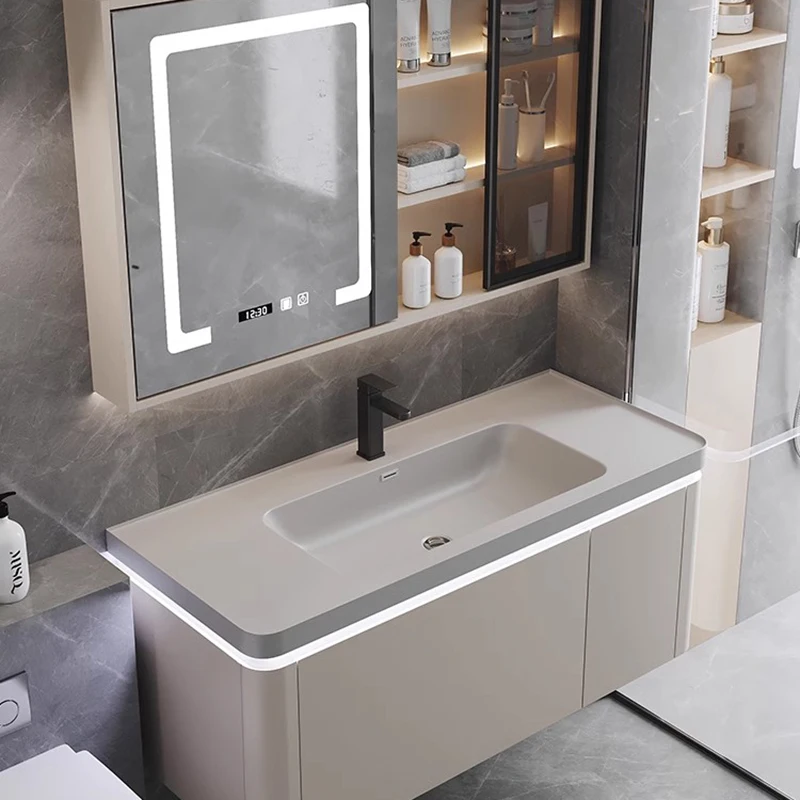 

Modern Vintage Bathroom Cabinet Mirror Vanity Drawer Light Bathroom Cabinet Storage Shelves Mueble Organizador Furniture