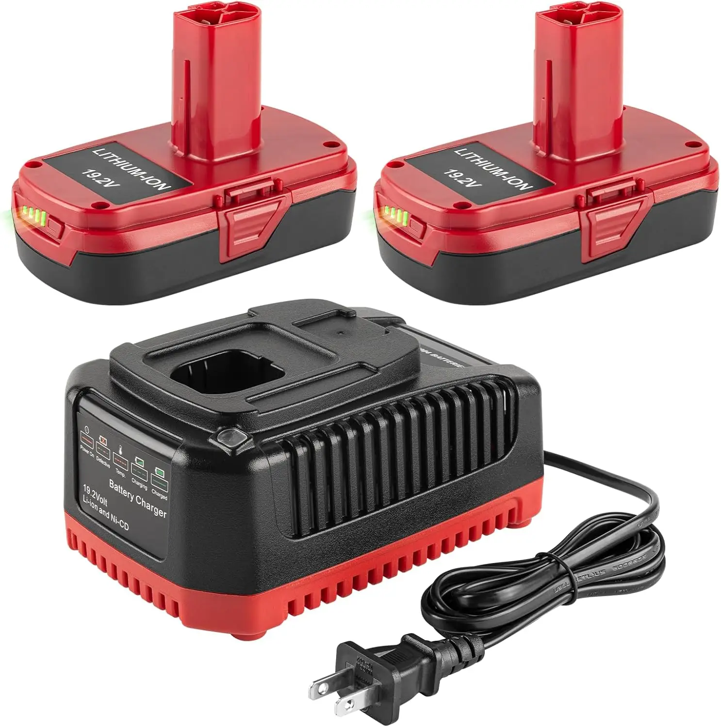 

2-Pack 19.2V 4.0Ah Replacement Battery and Charger Kit for Compatible Power Tools