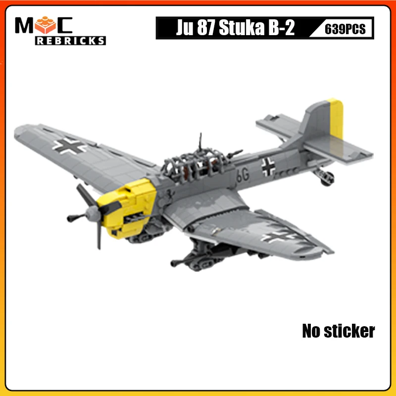 Military Plane Building Block Stuka B-2 Recon Vought Corsair F4U Navy Fighter Spitfire A6M Zero Bomber MOC Model Bricks Toy Gift