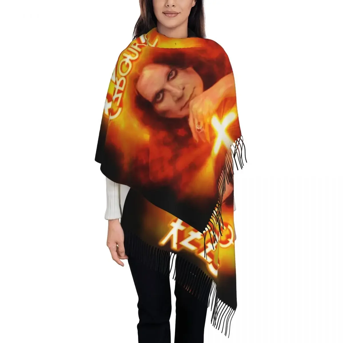 Customized Printed  Heavy  Band Rock Scarf Men Women Winter Warm Scarves Prince Of Darkness Shawl Wrap