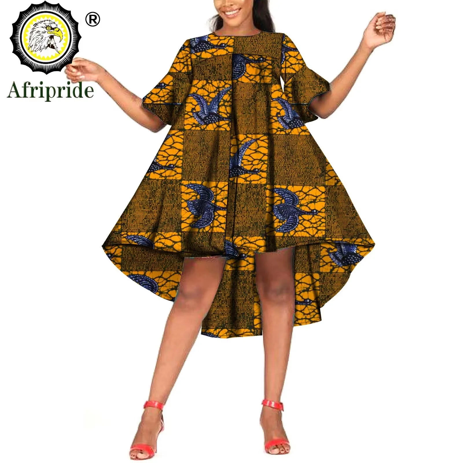 2026African Summer Dresses Ankara Print Ankara Fabric Wax Batik Dashiki Mini Dress Bazin Riche Ball Gown AFRIPRIDE S1925053