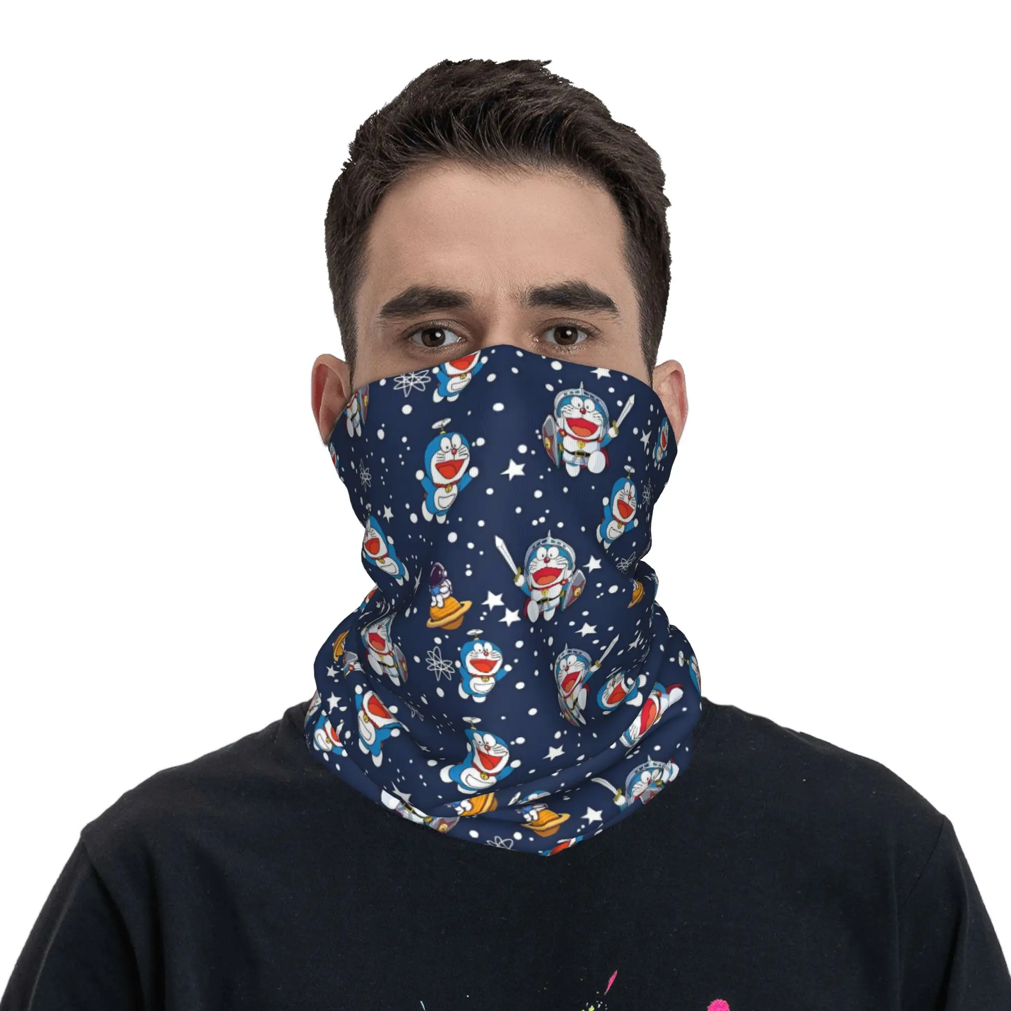 Pañuelo Tubular Personalizado de Doraemon para Hombre y Mujer, Calentador de Cuello, Bufanda de Esquí, Cubre Rostro para Invierno