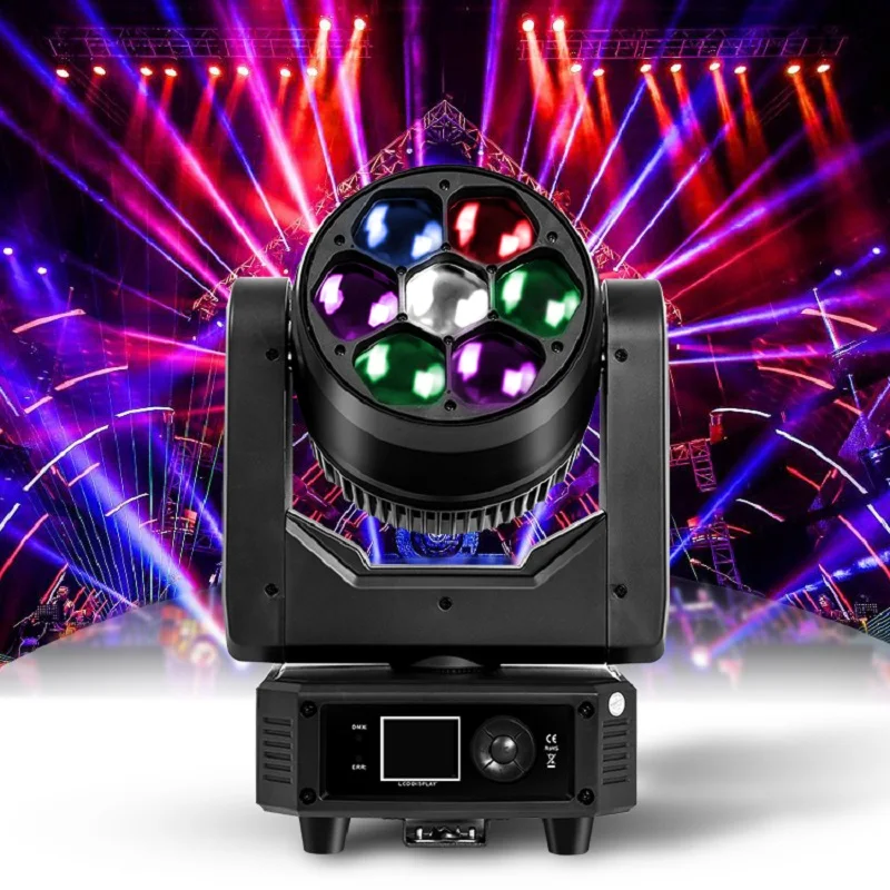 

LED 7*40W Stage Moving Head Lights RGBW 4in1 Bee Eye Beam Zoom Light DMX512 Control For DJ Disco Party Nightclub Wedding KTV