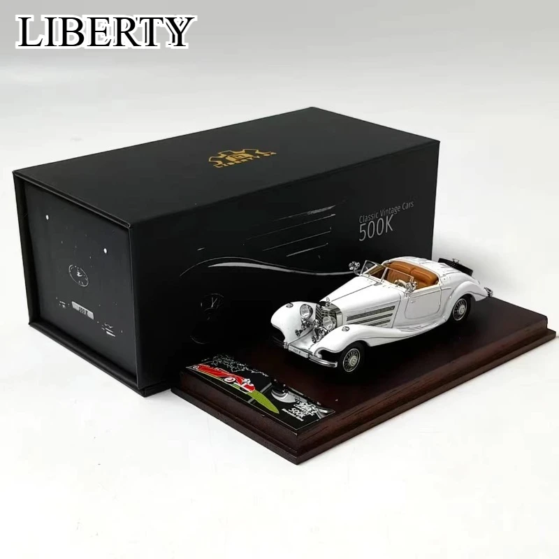 Liberty 1:64 Alloy 500K Convertible Vintage Authentic Car Model Adult Collectible Decoration Item Children's Gift