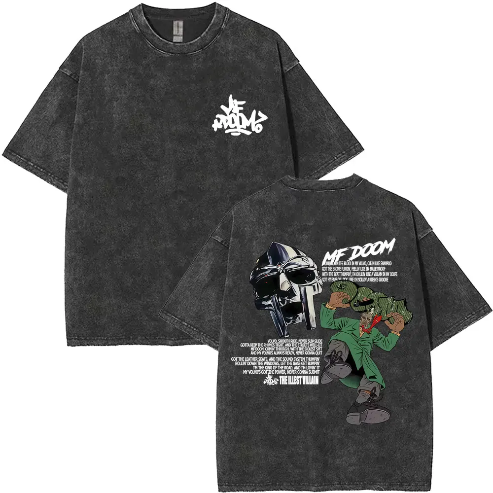 

Rapper Mf Doom Album Madvillainy Washed T-shirt Men Women Hip Hop Fashion Oversized T-shirts Men's Casual Cotton Vintage T Shirt