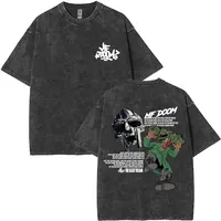 Camiseta lavada del rapero Mf Doom Album Madvillainy para hombre y mujer, camisetas de gran tamaño a la moda de Hip Hop, camiseta Vintage informal de algodón para hombre