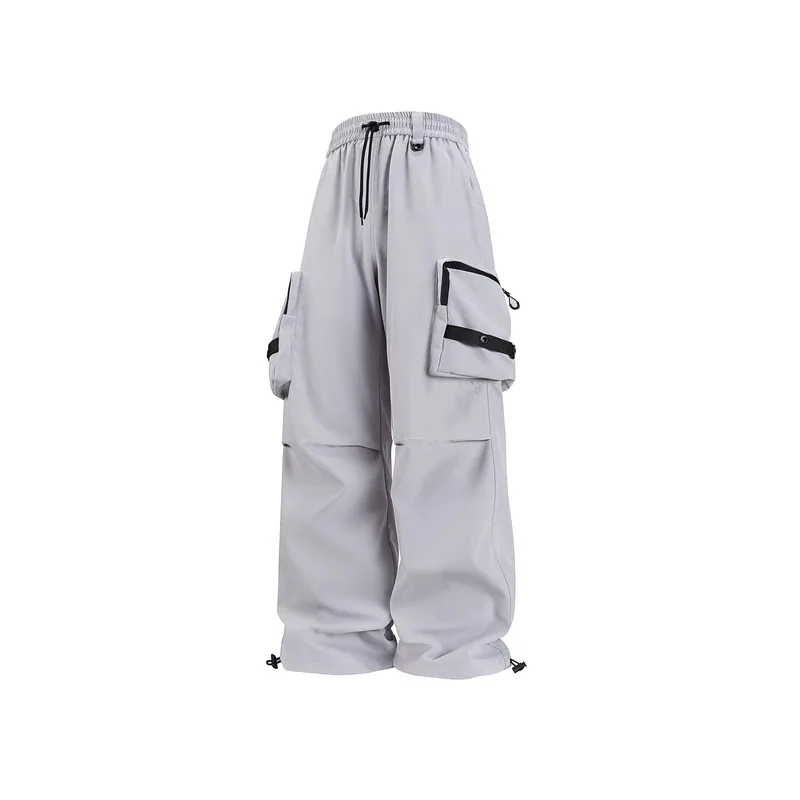 

American drawstring outdoor down pants 2025 autumn new style wide-leg paratrooper workwear pants straight-leg casual pants