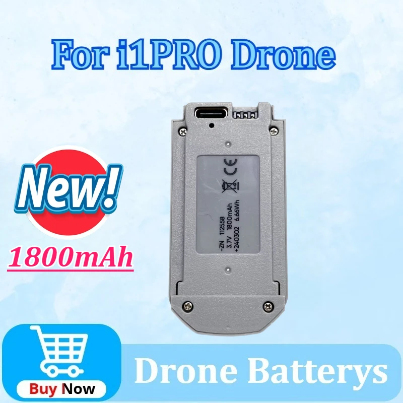 

Drone Battery for I1 PRO/V66/CZ06 Mini Drone 3.7V 1800mAh RC Quadcopter Replacement Newly Upgraded Battery I1PRO Accessory Parts