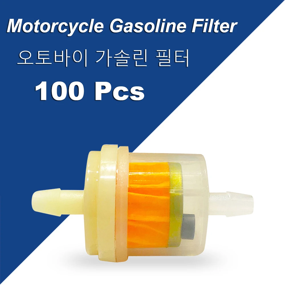 100 Pcs Professional Motorcycle Oil Filter Inline Gas Fuel Filter Gasoline Filters Tool For Scooter Moped Scooter Dirt Bike ATV