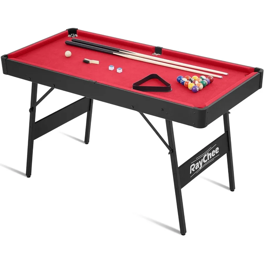 

Portable Folding Pool Table for Indoor and Outdoor Use Compact Mini Billiard Game Table with Locking Legs and Adjustable Feet I