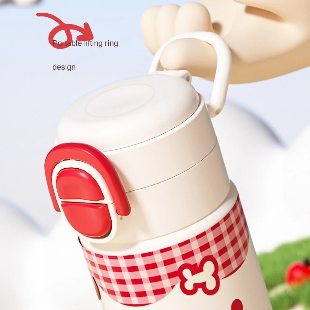 

New 500ml Bounce Insulated Cup Large Capacity Double Drink Cartoon Straw Cups Portable Water Bottle Accessories