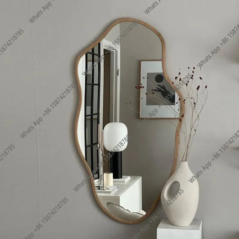 Art full-body mirror entry wall fitting full-length mirror irregular entrance decoration high-grade lake mirror