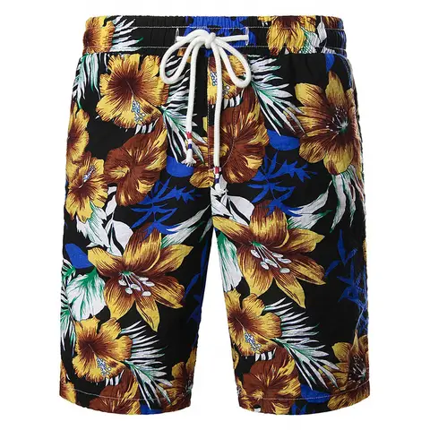 Flower Leaves Graphic Beach Shorts Pants Men 3D Printed y2k Surf Board Shorts Summer Hawaii Swimsuit Swim Trunks Cool Ice Shorts