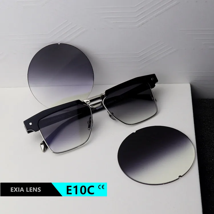

EXIA E10C Flat Sunglasses Lenses SHMC AR Blue Coated Gradient Grey Color Base Curve 0 Diameter 75mm UV400