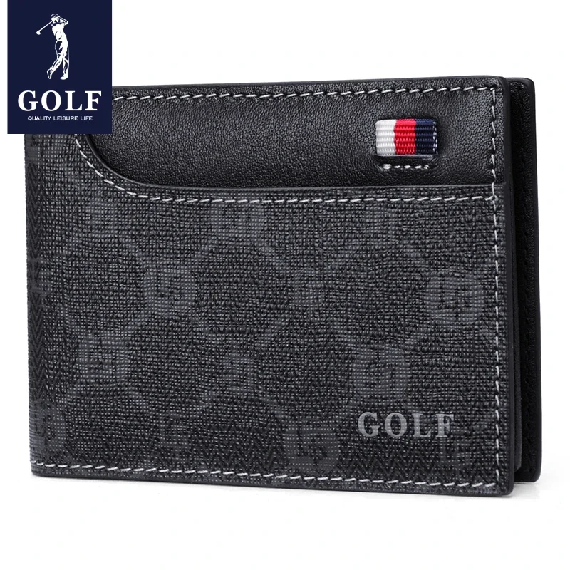 GOLF Men Business Card Holder Leather Credential Holders Bank Id Credit Cardholder Photo Card Case Gentleman Ridge Wallet Slim