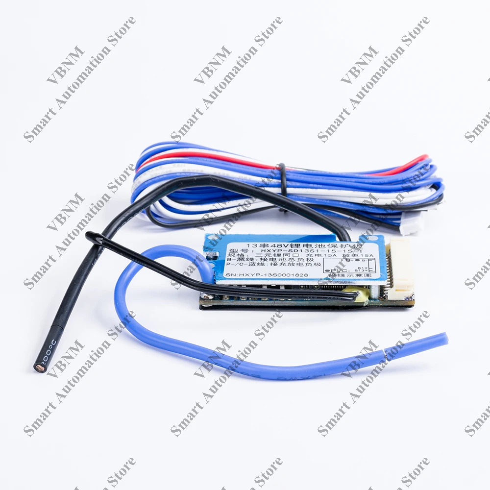Bms-リチウムイオンバッテリー13s 48v 15a 3.7v,温度保護,一般的なポート,e-bike,e-スクーター充電,62x32x8mm
