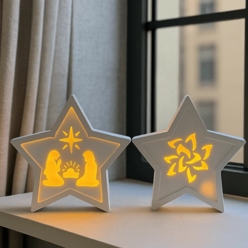 

3Pcs Star-shaped Silicone Molds for Halloween & Christmas, DIY Craft Molds for Making Plaster Ornaments and Candles