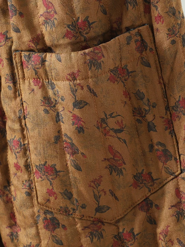 Pantaloni in cotone con stampa retrò Pantaloni casual dritti in lino ad alta densità da donna Autunno Inverno Nuovo arrivo