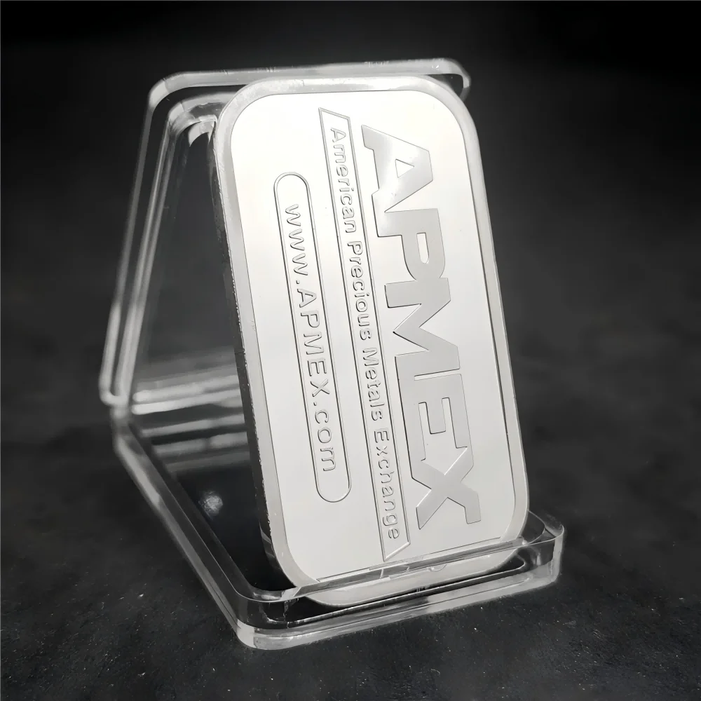 APM Square Silver Coin Commemorative Metal Silver Plated Craft Collectible Medallion Souvenir Art Coin for Home Collection