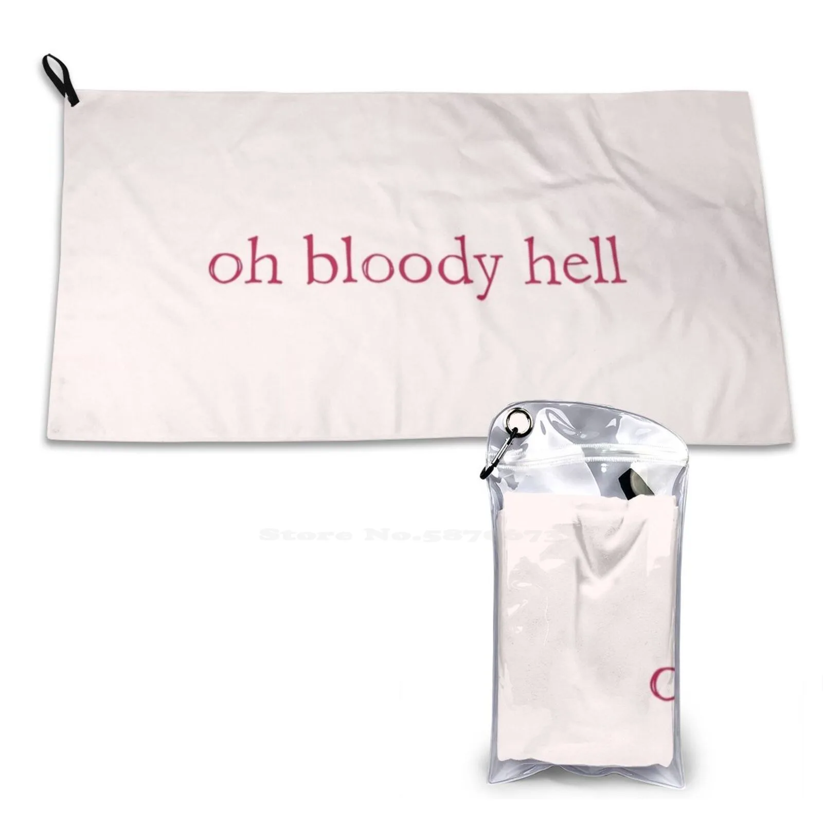 Oh Bloody Hell-Red On Palest Pink-Indiscreet Zip Pouch For Tampons , Menstrual Pads , Feminine Products Bathroom Swimming