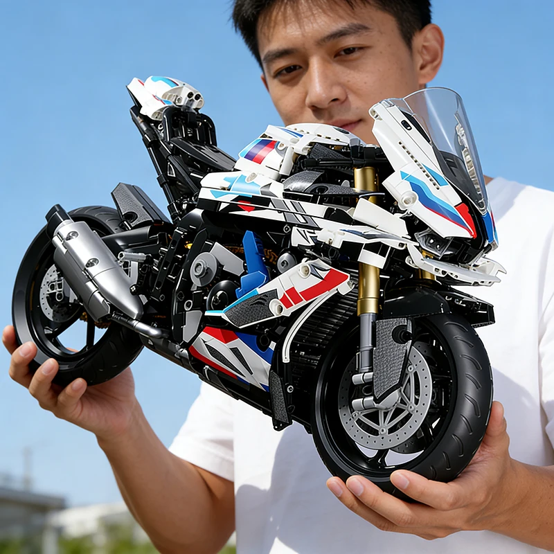 

1900pcs Racing Motorcycle Building Blocks Set,1:5 Scale Sports Car Model with Display Stand,Kids Toys,Collector for Adults,Gifts