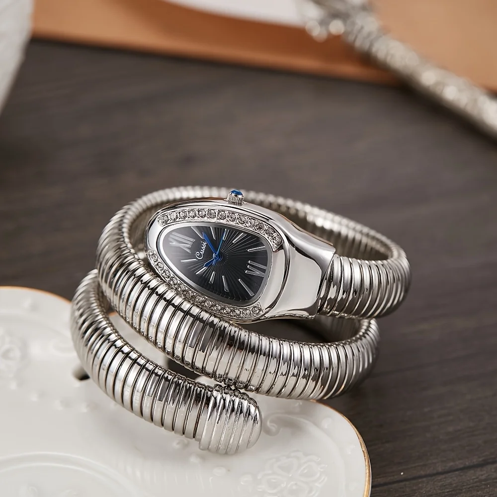 Модные креативные элегантные женские часы в форме змеи, браслет, женские кварцевые часы reloj часы женские наручные