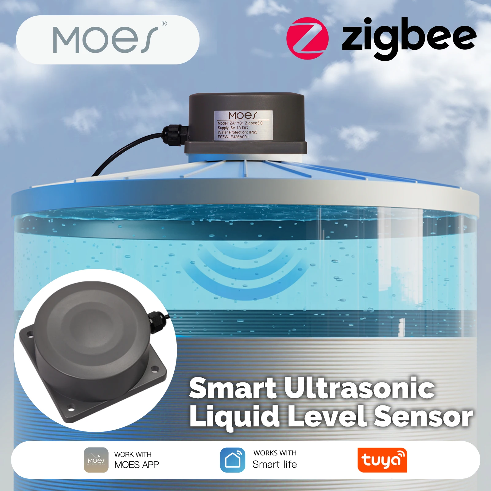 moes-zigbee-wifi-ultrasonic-liquid-level-sensor-ip65-tuya-smart-water-tank-level-detector-app-real-time-monitor-buzzer-alarm