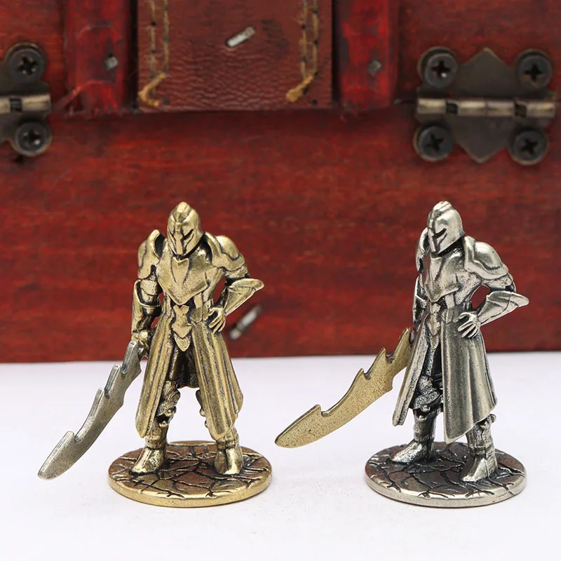 Dual Color Ancient Spartan Warriors Figurines Miniatures Retro Brass Soldiers Model Metal Small Statues Desktop Ornaments Crafts