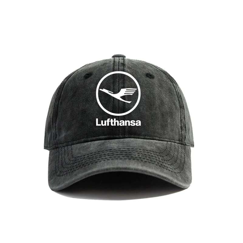 Airline Lufthansa Baseball Cap Distressed Hats Cap Men Retro Outdoor Summer Adjustable Lufthansa Hat MZ-595