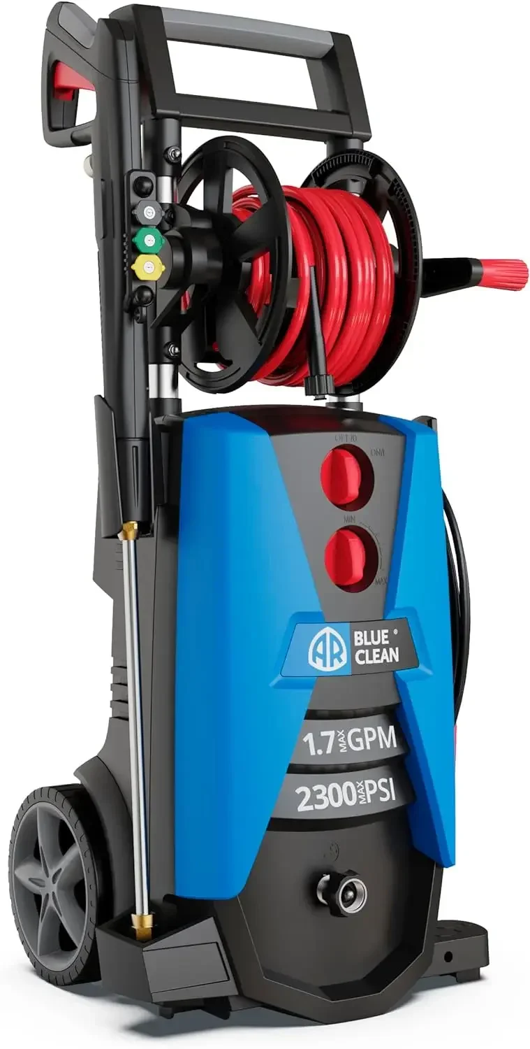 

Portable Electric Pressure Washer BMXP32300 -2300 PSI, 1.5 GPM, 13 Amps Quick Connect Accessories, Two Wheel Trolley USA