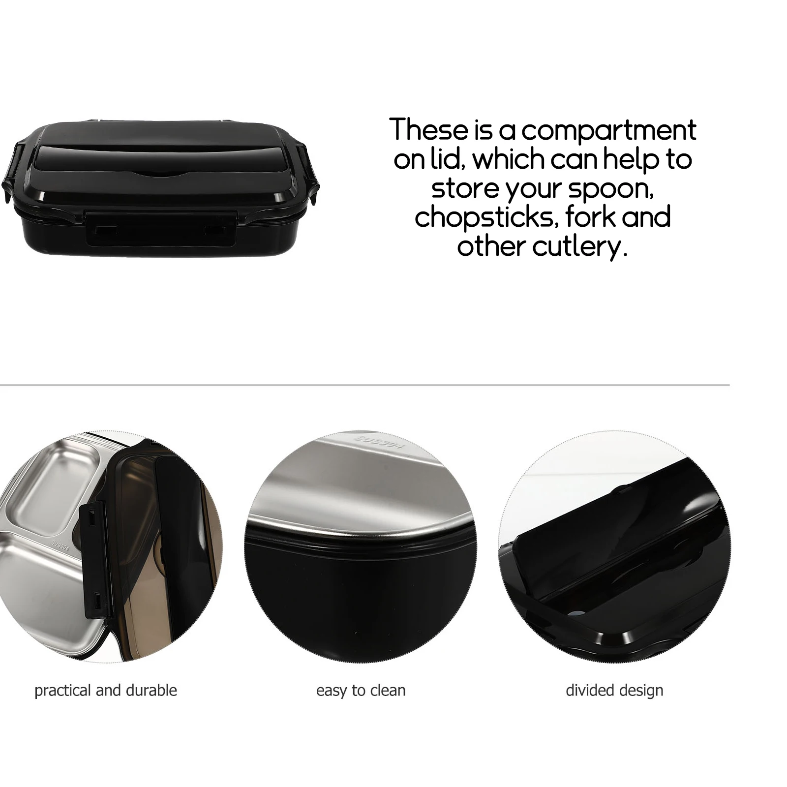 

Stainless Steel Lunch Box 304 Containers Sealed Meal Prep Simple Office Bento Food Box Reusable Eco Friendly Container