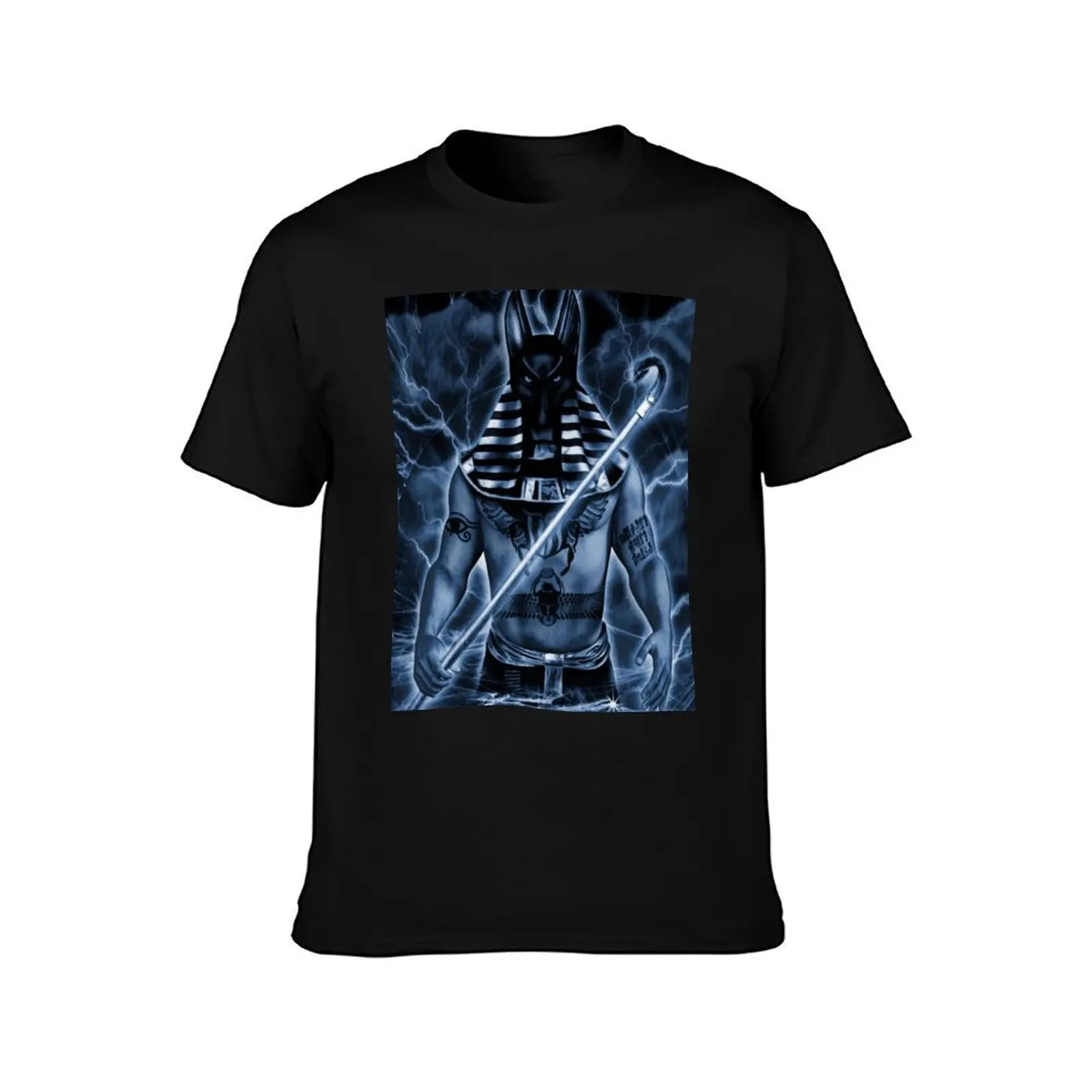 ANUBIS T-Shirt, Summer Casual Cotton Tee, Oversized Streetwear Tops, Vintage Graphic Print, Loose Fit Short Sleeve, 100% Cotton
