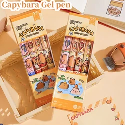 Kawaii Cartoon Capybara Black Ink Gel Pen School Office Supplies Stationery Gift Students Cute Ballpoint pens pretty aesthetic