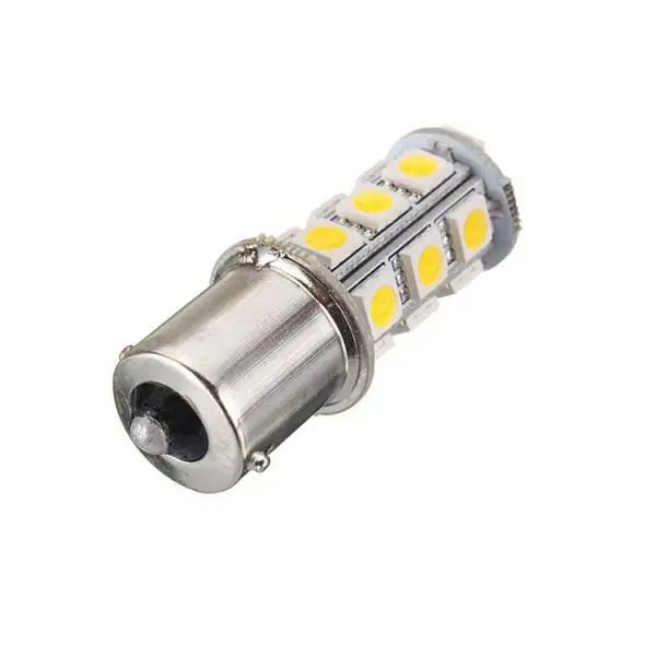 따뜻한 흰색 1156, BA15S 트레일러 인테리어, 12V LED 전구, 18 SMD, 팩 10 개