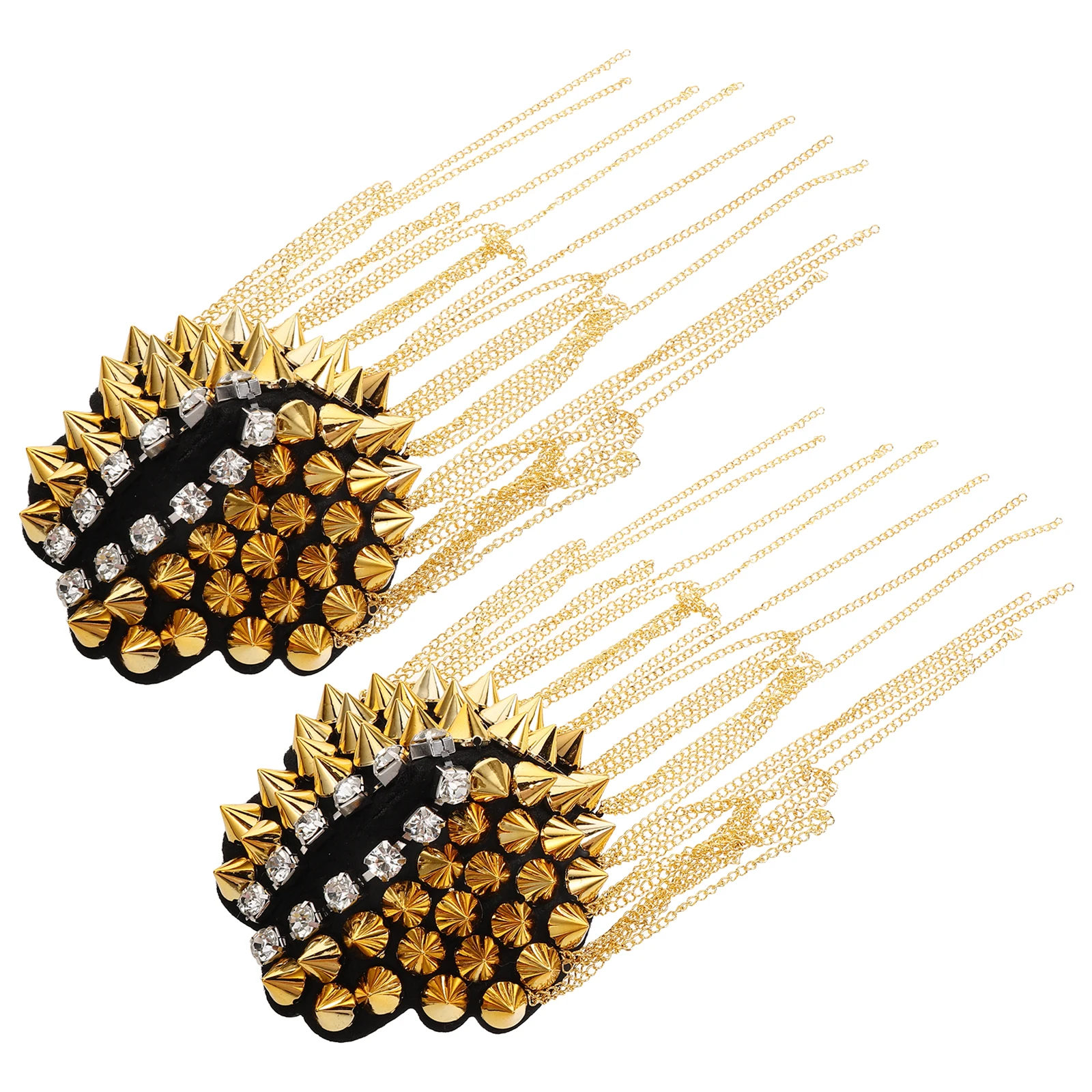 

2Pcs Metal Accessories Retro Punk Epaulettes Shoulder DIY Tassel Dangle Chain Epaulettes Chain Decorative Pieces