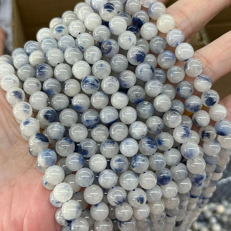 7A loose beads blue Dumortierite round 6/7/8mm nature  for DIY making jewelry necklace 38cm FPPJ wholesale