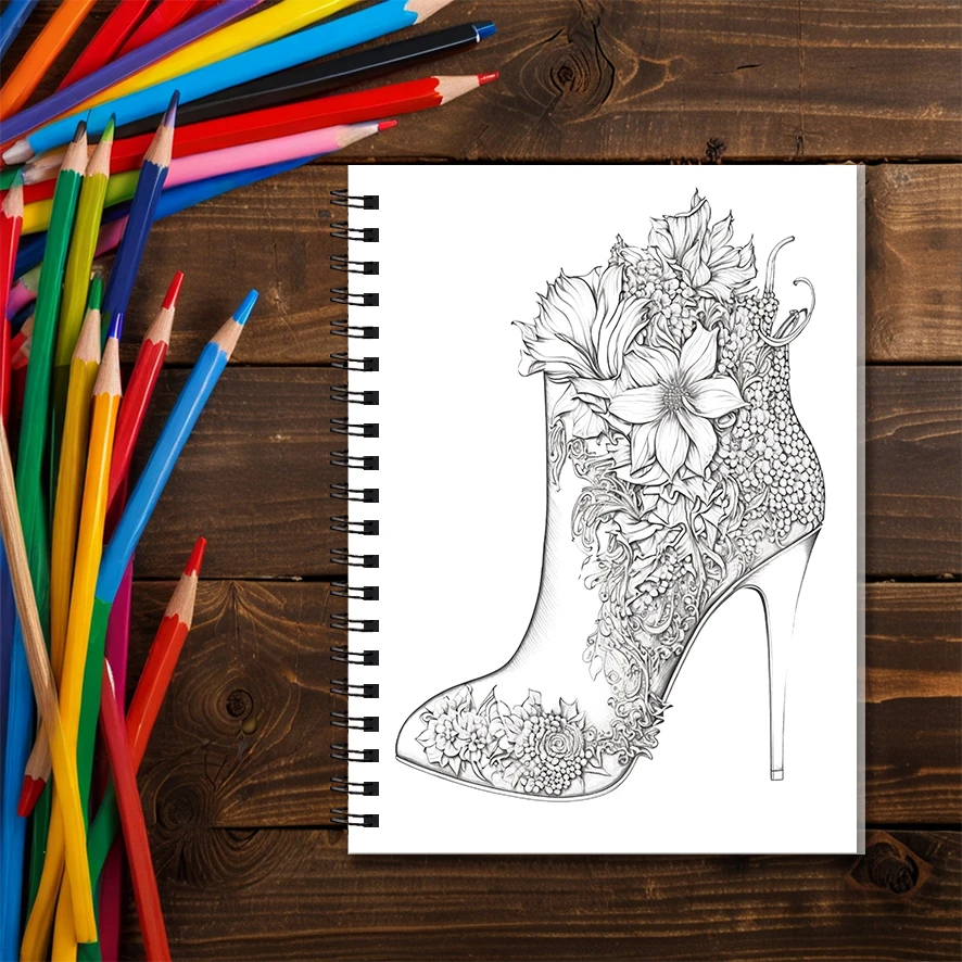 Adult Coloring Book - 8.3x 11.2 Inch 22 Page Coloring Book - Helps Reduce Stress and Ease Emotions