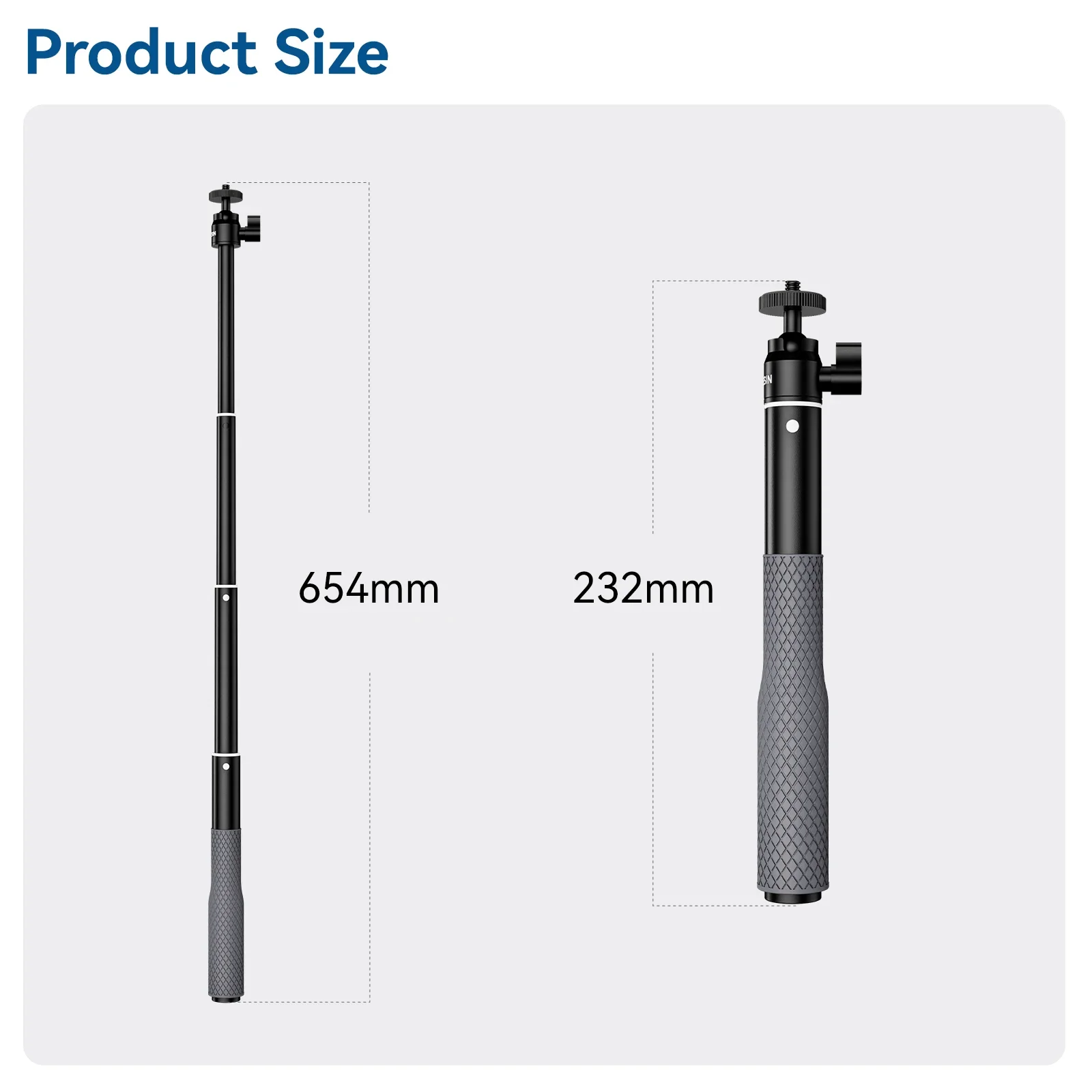 TELESIN Selfie Stick Waterproof Divng Floaty Monopod 360° Rotation Ball Head Selfie Stick for GoPro DJI Osmo Action Insta360