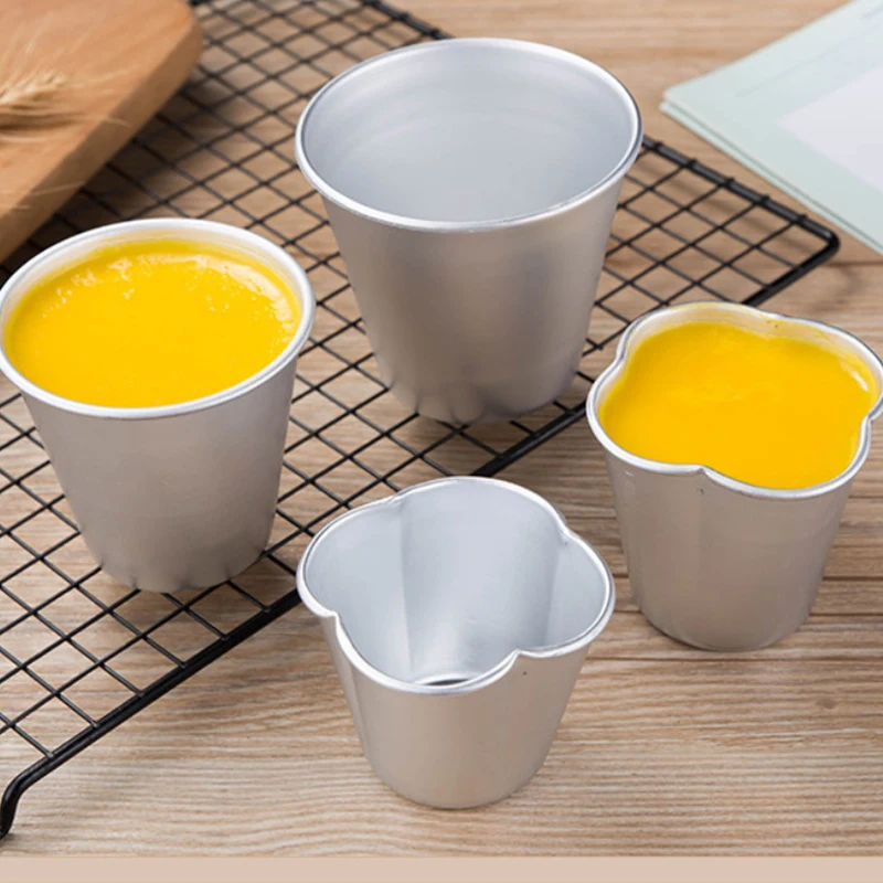 1PC Pudding Cup Molds Mini Fluted Cake Pans Non-Stick Jelly Molds Fast Heat-Up Aluminum Alloy Baking Mold
