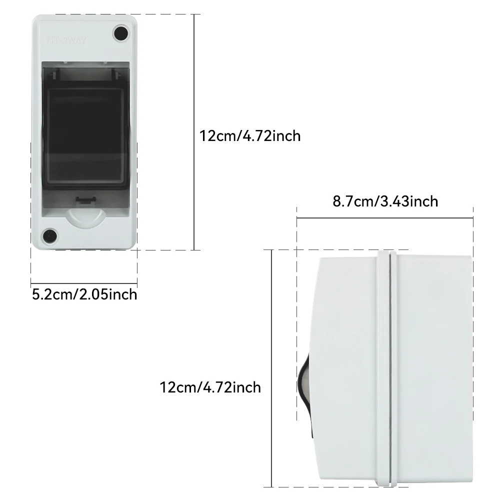 CILIA 1/2 pièces boîte de Protection de Distribution, boîte à fusibles, petite boîte de Distribution 2 modules, disjoncteur, distribution montée en Surface