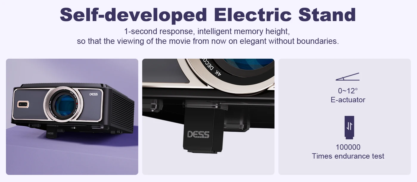 DESS Smart Projektor 1080P Autofokus Android TV-System Projektor Staubdichtes Versiegeltes Objektiv Schlafmodus Kommerzieller Outdoor-Projektor – Detail 8